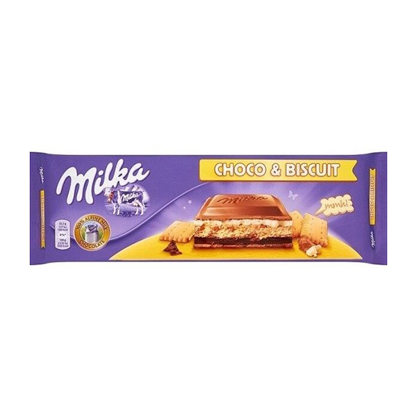 Milka Choco&Biscuit шоколадная плитка молочный, печенье